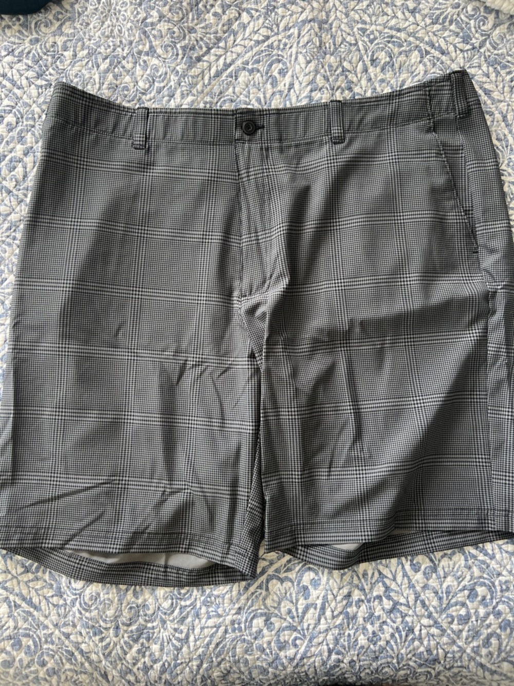 Hogan Gray Glen Plaid Flat-Front Shorts